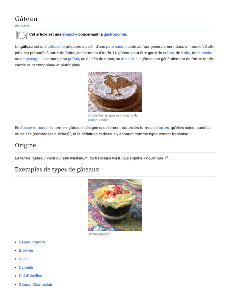 Définition et types de gâteaux | PDF | Gâteaux | Produits de boulangerie