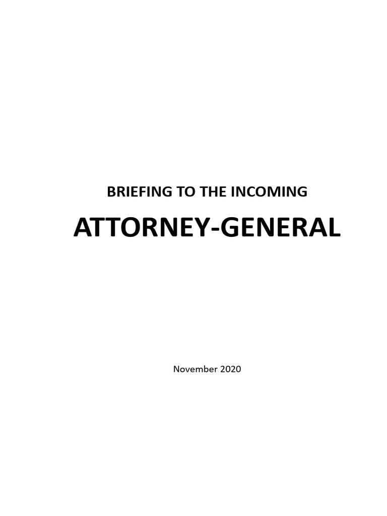 Crown Law Briefing To The Incoming Attorney General 2020 Final | PDF ...
