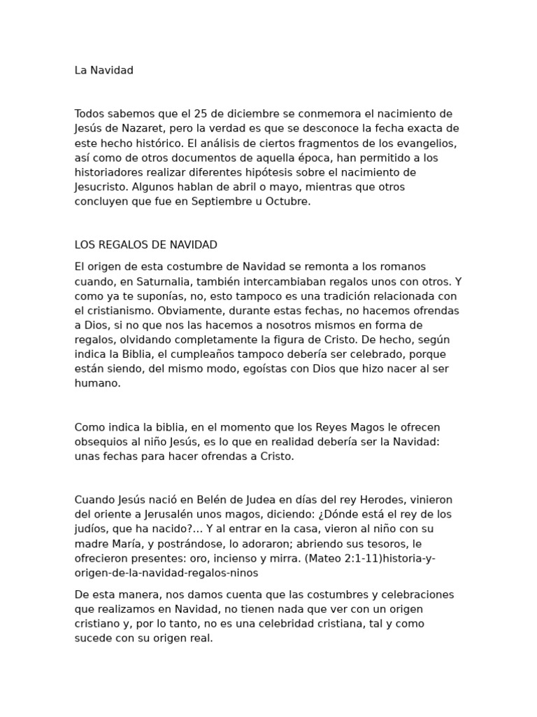 Orígenes y significado de la Navidad | PDF | Jesús | Navidad