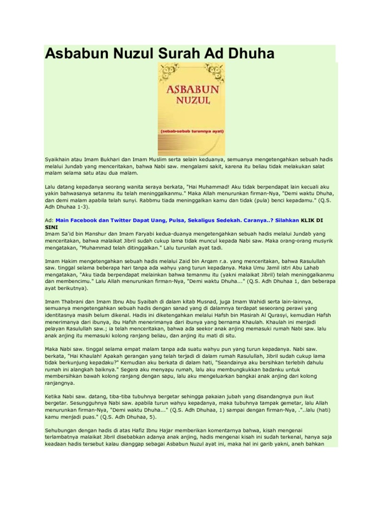 Asbabun Nuzul Surah Ad Dhuha Pdf