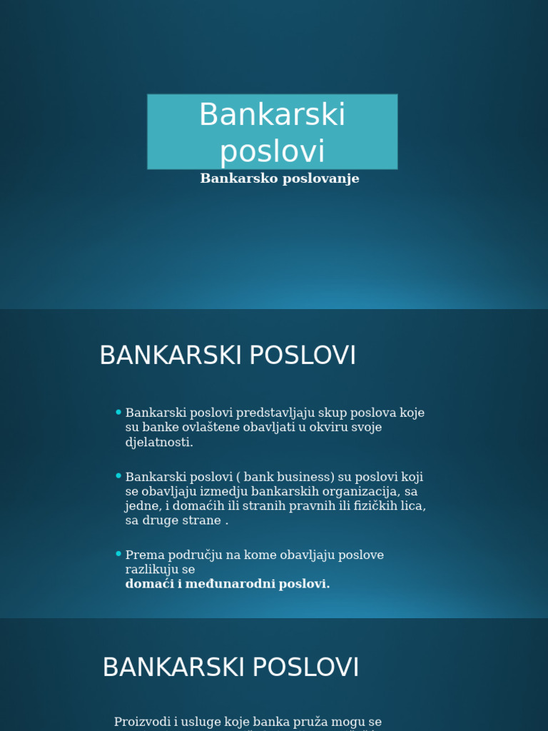 Bankarski Poslovi-1 | PDF