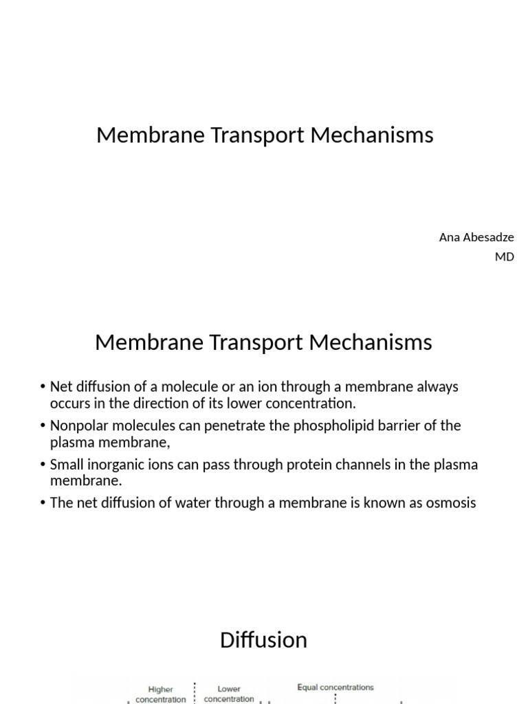 Membrane Transport Mechanisms Explained | PDF | Osmosis | Cell Membrane