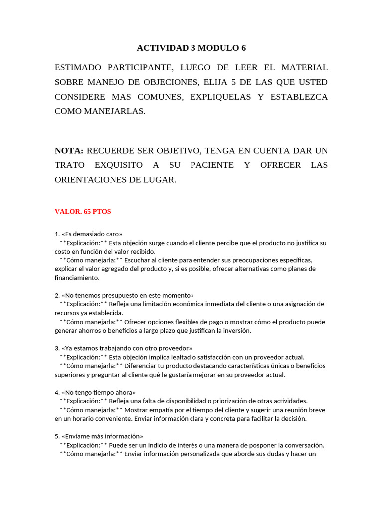 Actividad 3 Modulo 6 Completado | PDF