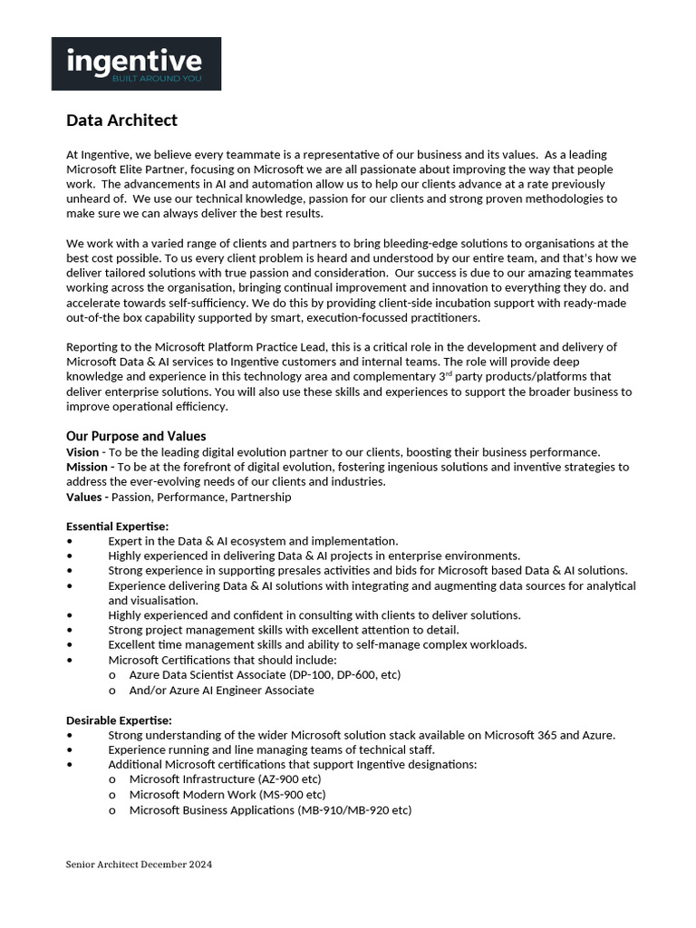 Microsoft Data & AI Architect Role | PDF | Artificial Intelligence ...