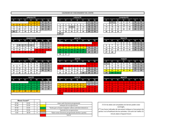 Calendari 1 | PDF