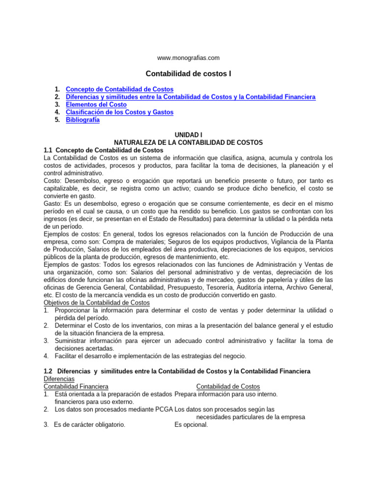 Guía Completa de Contabilidad de Costos | PDF | Contabilidad de costos ...