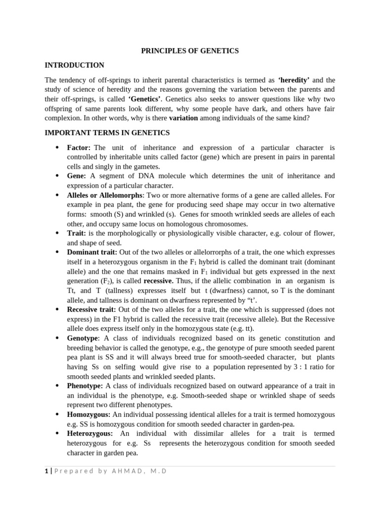 Key Concepts in Genetics and Heredity | PDF | Dominance (Genetics ...