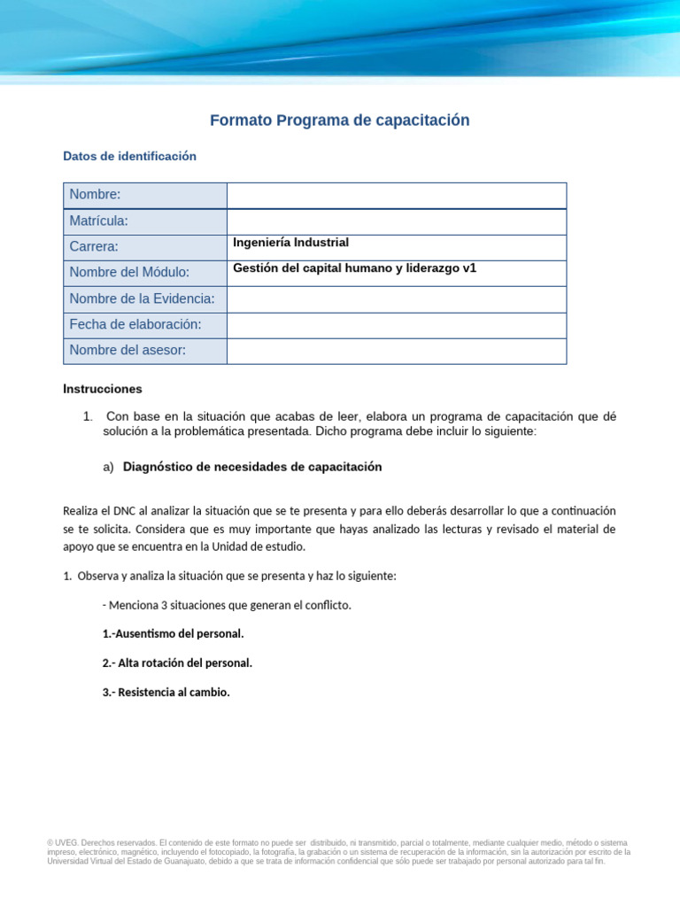Programa de Capacitación en Liderazgo | PDF | Información