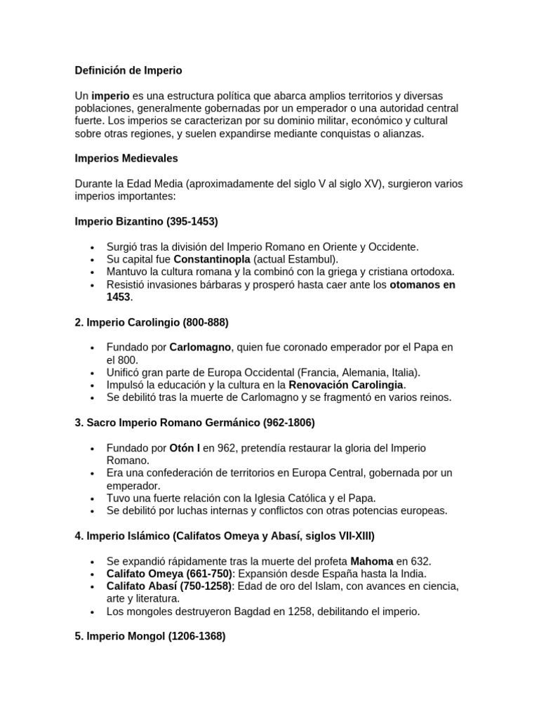 Historia de Imperios Medievales | PDF | imperio Bizantino | Edades medias