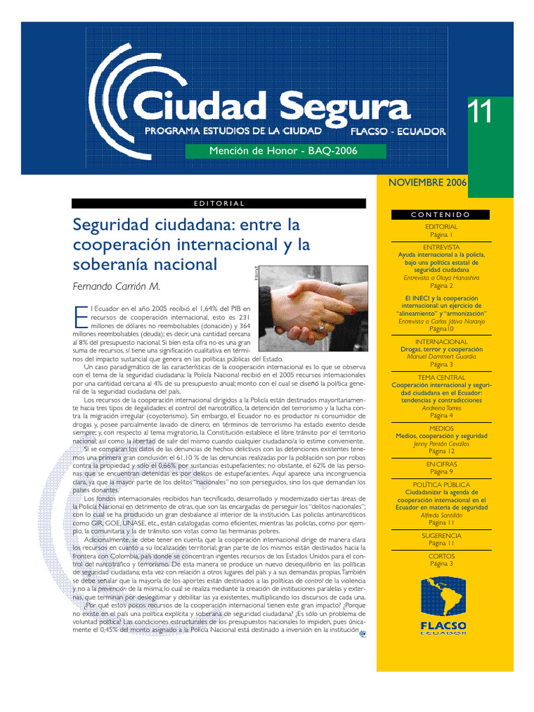 Cooperación internacional y seguridad en Ecuador | PDF | Ecuador | Policía