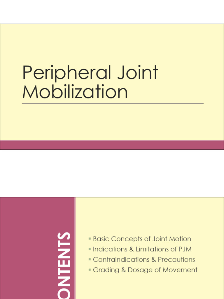 Peripheral Joint Mobilization | PDF | Joint | Medicine