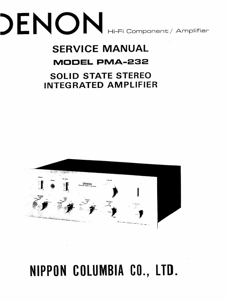 Denon PMA 232 Service Manual | PDF