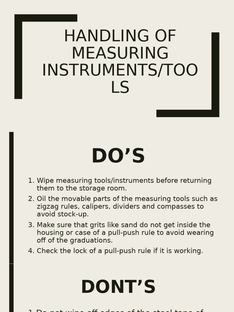 Proper Handling of Measuring Instruments | PDF