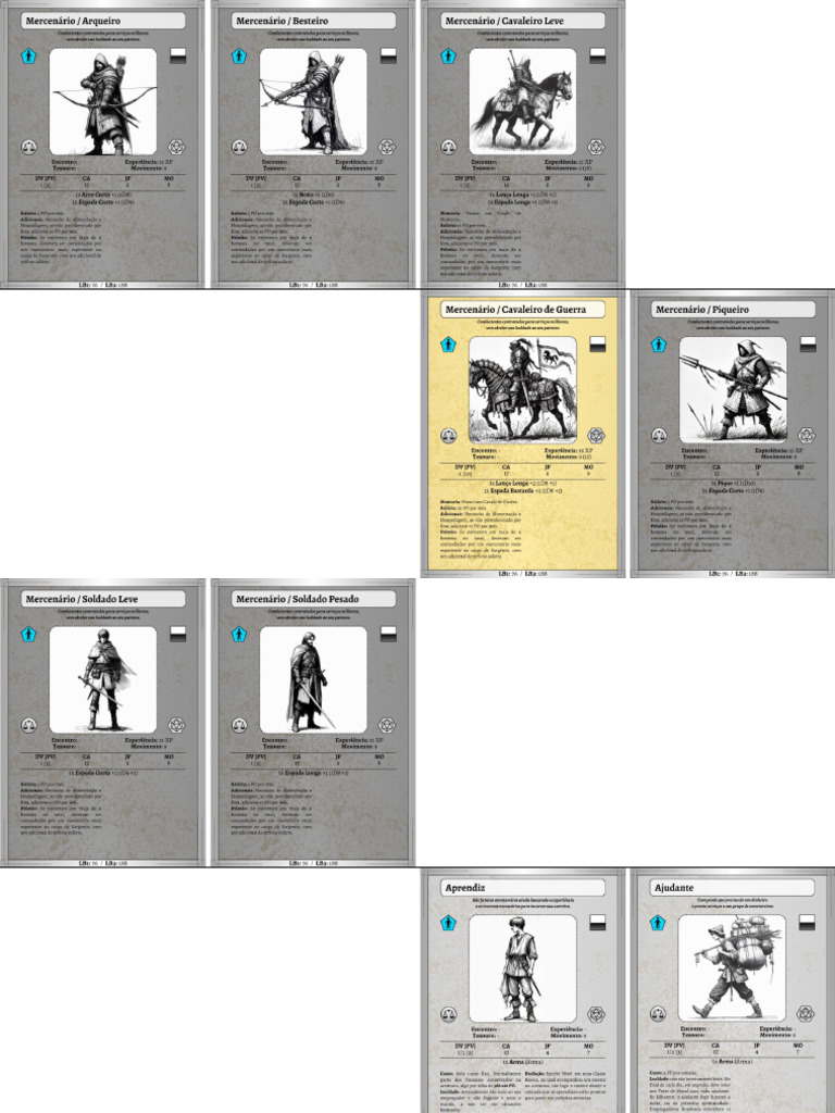 Cards Monstros LB1 - Impressão A7 | PDF
