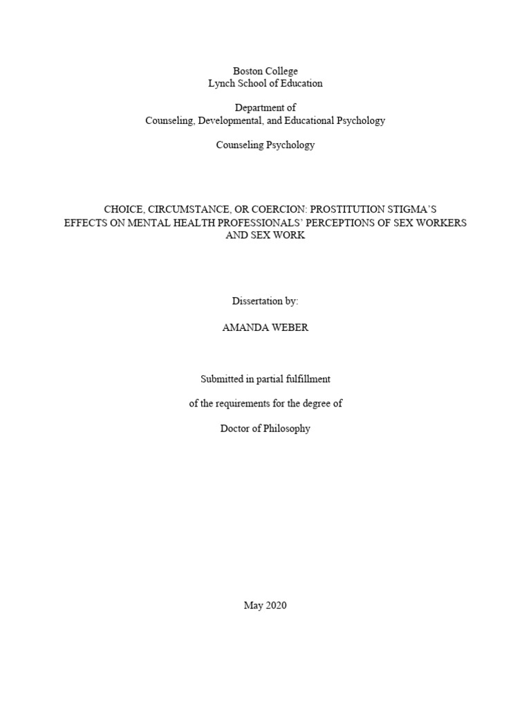 Choice, Circumstance, or Coerc | PDF | Sex Work | Social Stigma