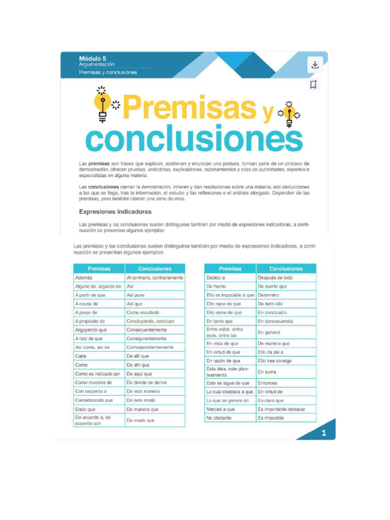 Conclusiones y Premisas | PDF