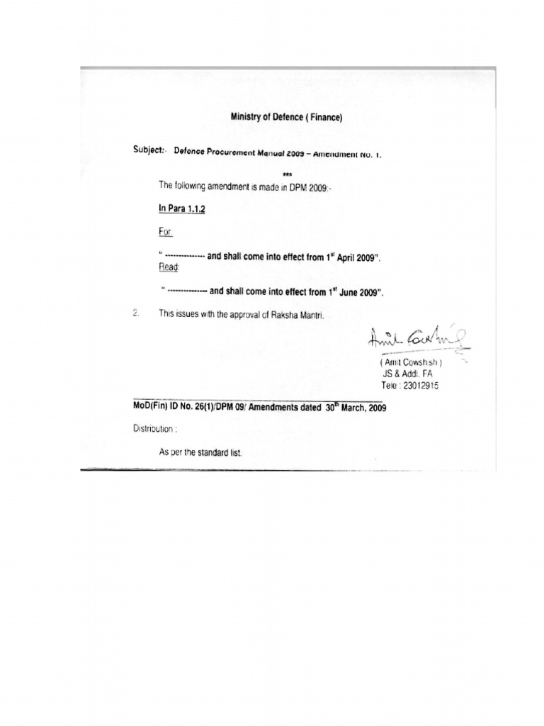 Defonce Procurement Manual Amendment 2009 | PDF
