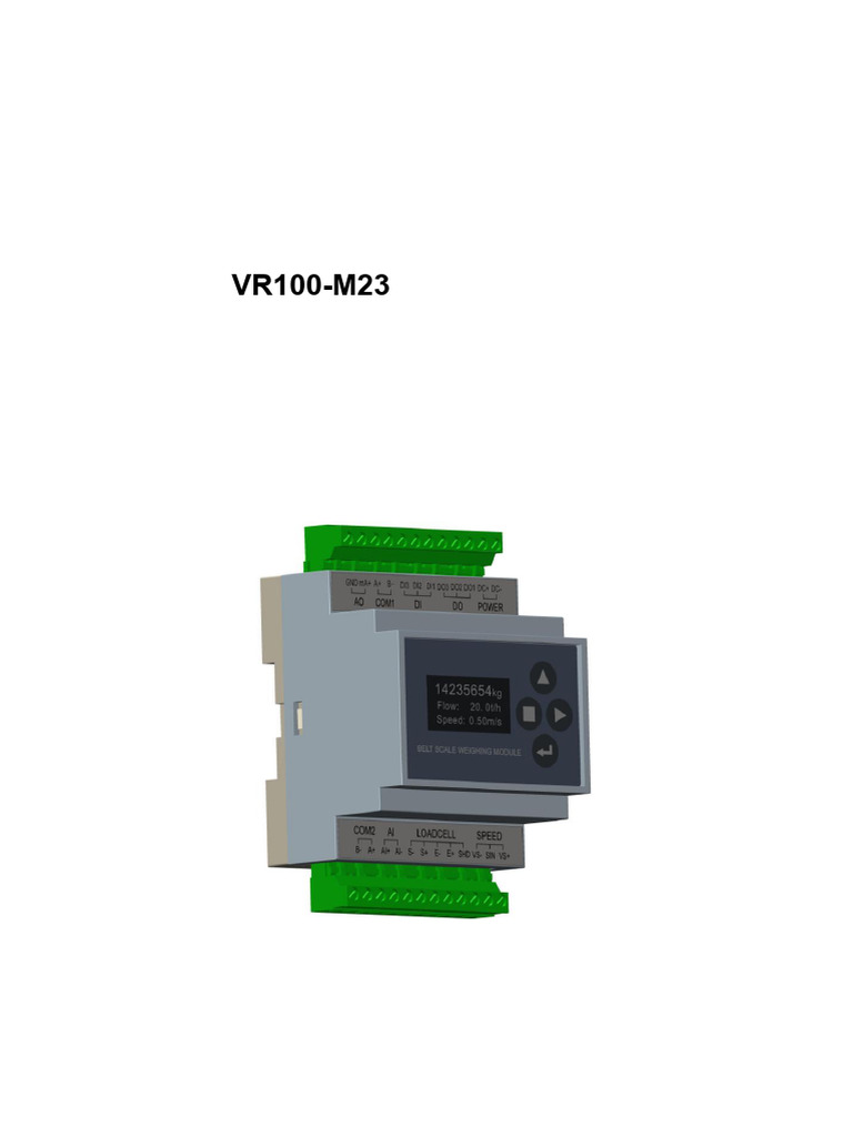 VR100-M23 Weighfeeder Operation Manual | PDF | Analog To Digital ...
