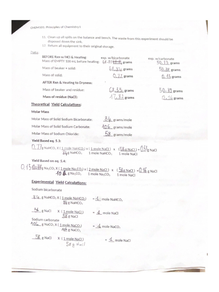 CHEM101 Principles of Chemistry I | PDF