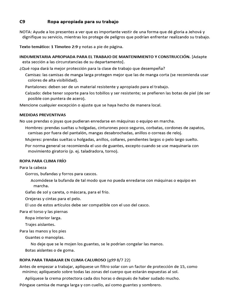 DC-80 C09 Ropa Apropiada para Su Trabajo | PDF | Ropa | Moda