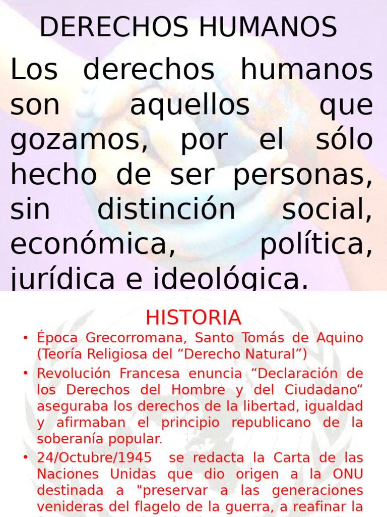 Historia y Defensa de los Derechos Humanos | PDF | Derechos humanos ...