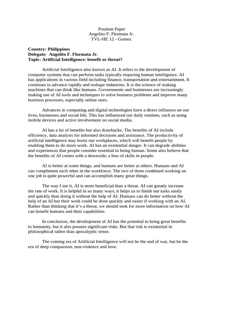 AI: Benefits and Threats Explored | PDF | Artificial Intelligence ...