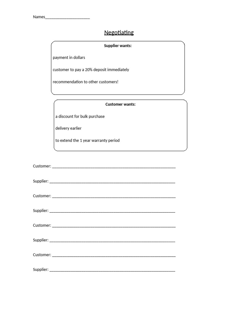 Negotiating 1 | PDF