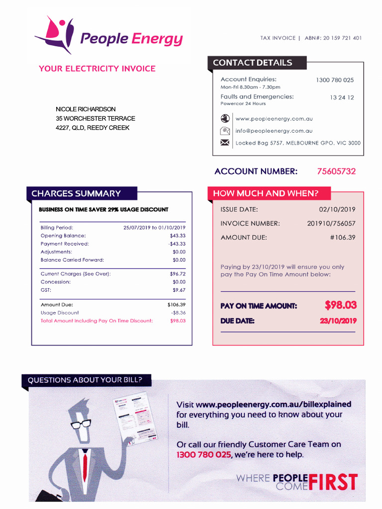 Australian Electricity Bill | PDF
