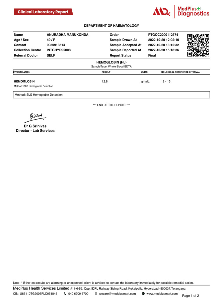 Displayprescriptionimagesstatic7labreports20221020p W PDF | PDF | Assay ...