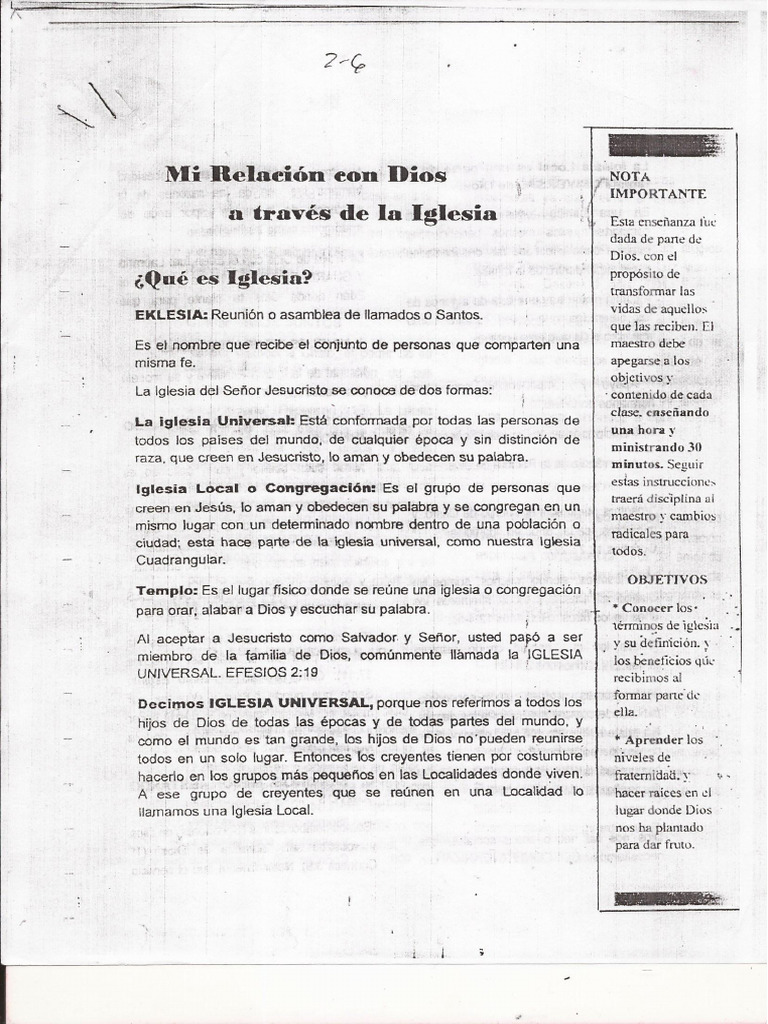 Modulo 1 Clase 8 Mi Relacion Con Dios A Traves de La Iglesia | PDF