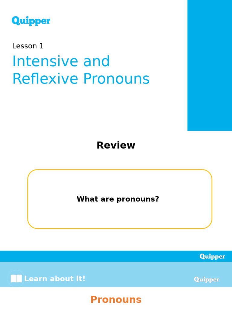 English 10 - Unit 9 - Lesson 1 - Intensive and Reflexive Pronouns | PDF