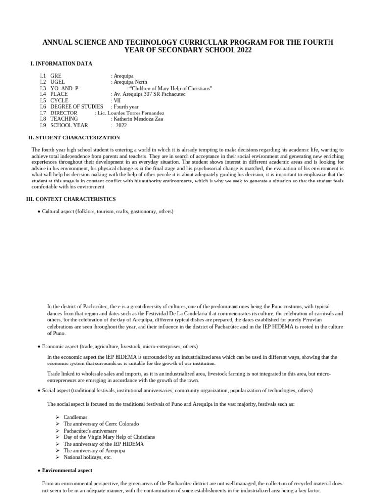 2022 Science Curriculum for 4th Year High School | PDF | Knowledge ...