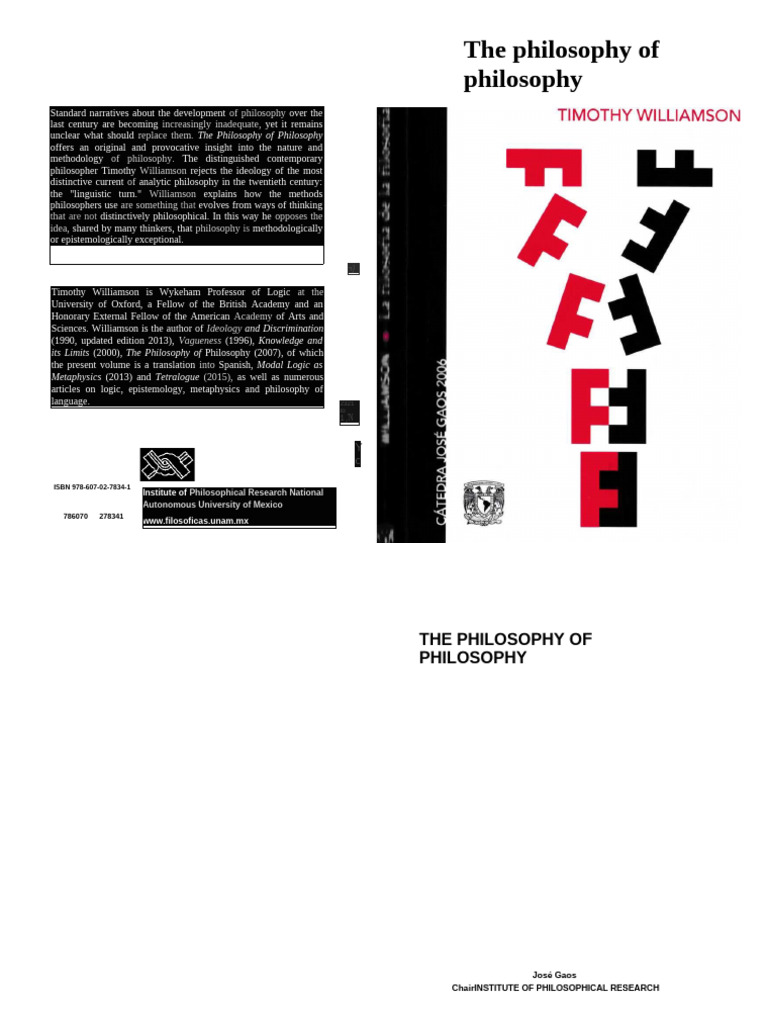 Williamson, Timothy - The Philosophy of Philosophy | PDF | Methodology ...