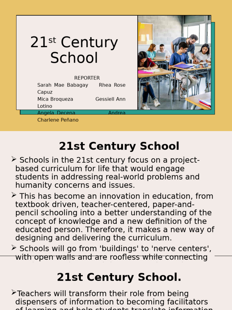 21st Century School Education Overview | PDF | Learning | Teachers