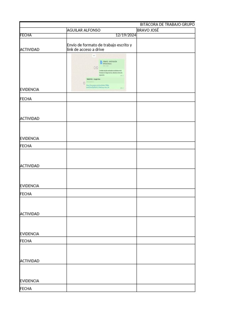 Bitácora de Trabajo Grupo 1 | PDF