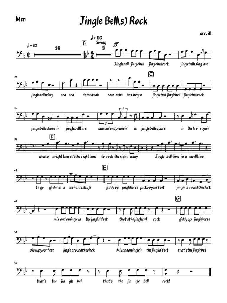 Jingle Bells Rock Arrangement for Men | PDF