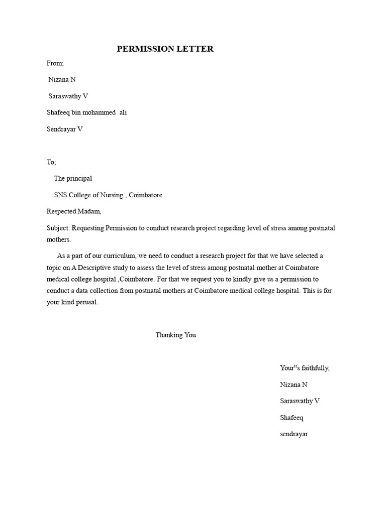 Permission Request for Research Study | PDF