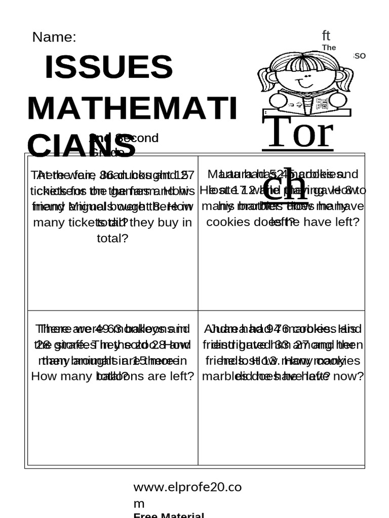 2nd Grade Math Problem Set | PDF