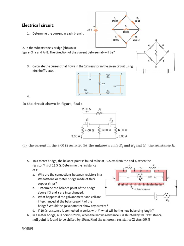 Electrical Circuit Analysis and Potentiometry | PDF | Electrical ...