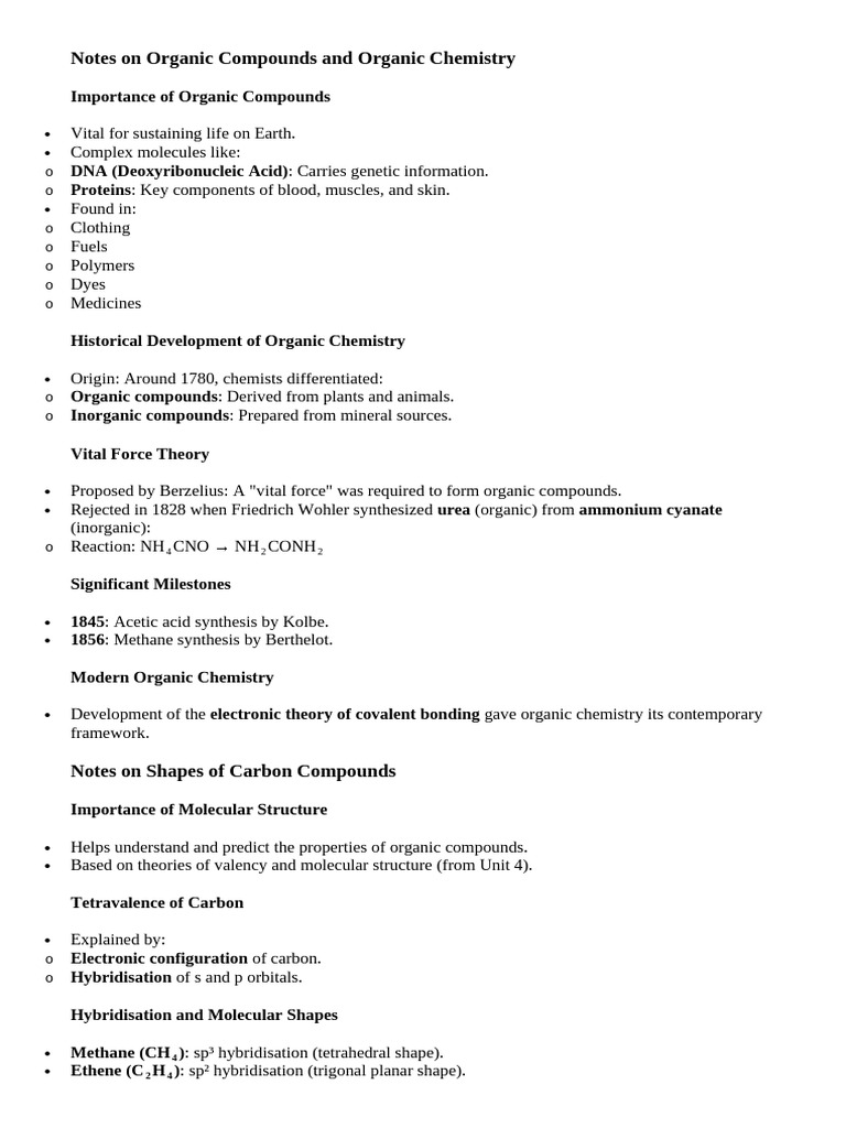 Overview of Organic Compounds | PDF | Chemical Bond | Alkane