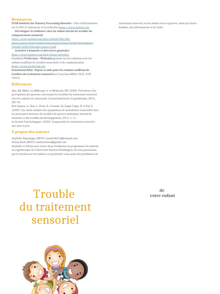 Comprendre le trouble du traitement sensoriel | PDF | Sens (physiologie ...