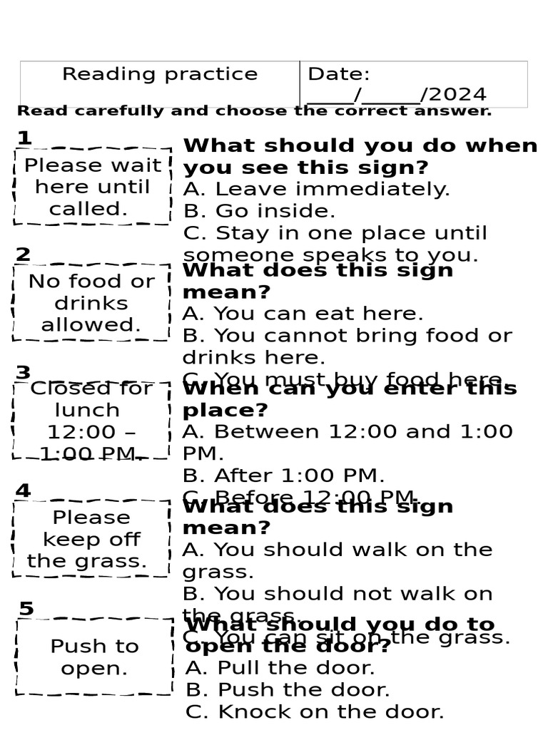 Test Reading Practice | PDF