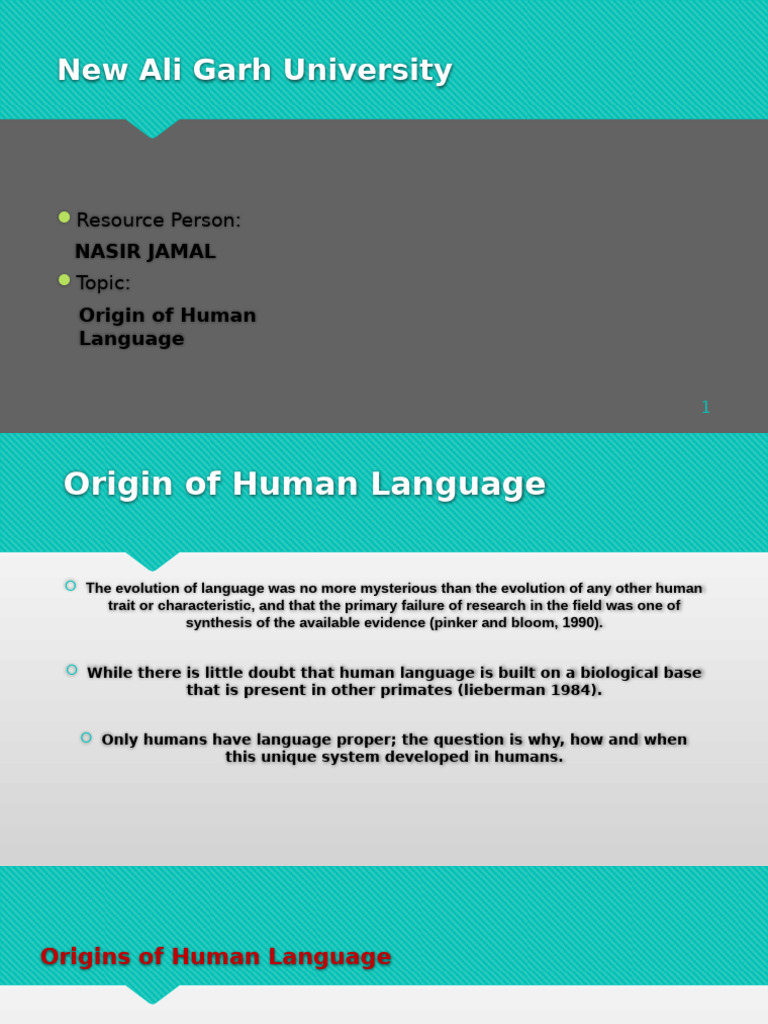 (Emerson) Origin of Language | PDF | Human Communication | Linguistics