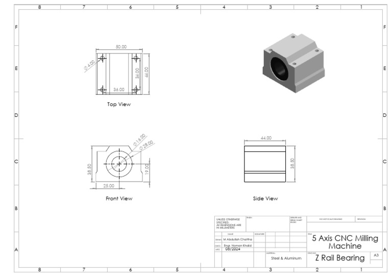 Z Rail Bearing CNC Milling Specs | PDF | Industrial Processes | Crafts