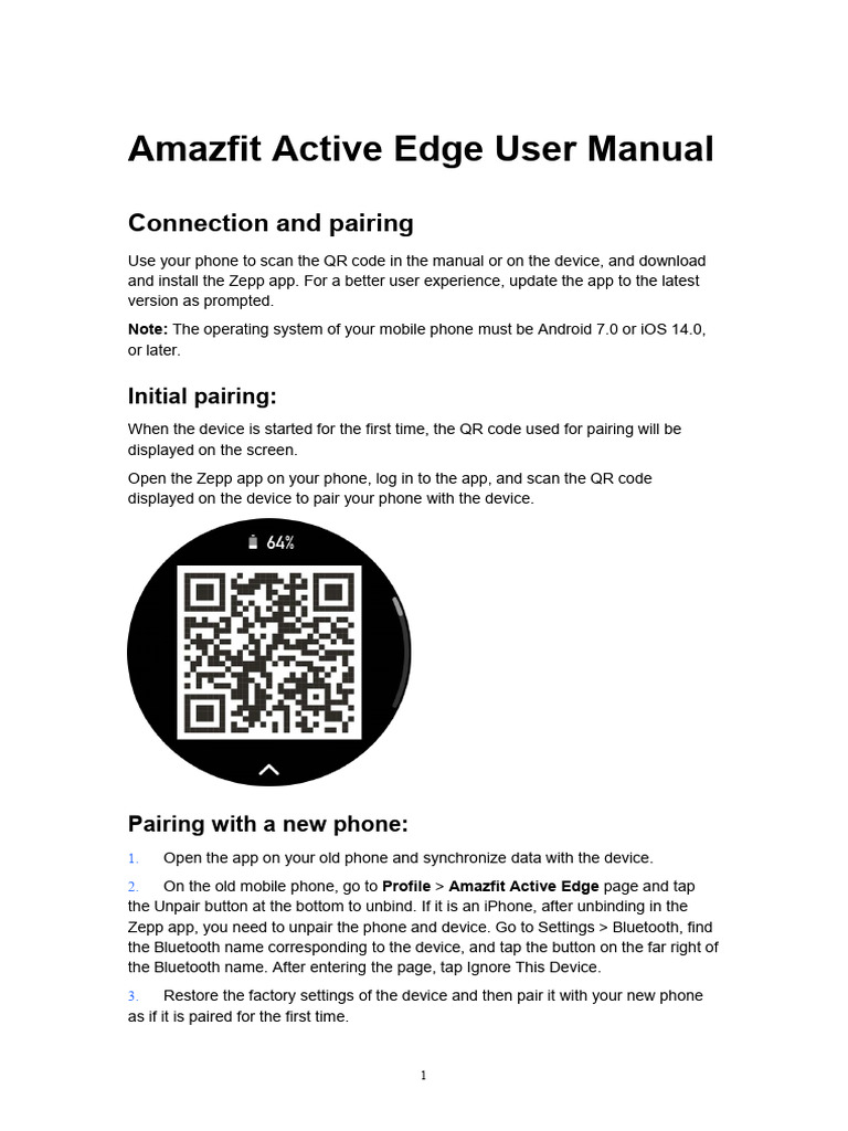 Amazfit active edge en pdf swimming sport smartphone