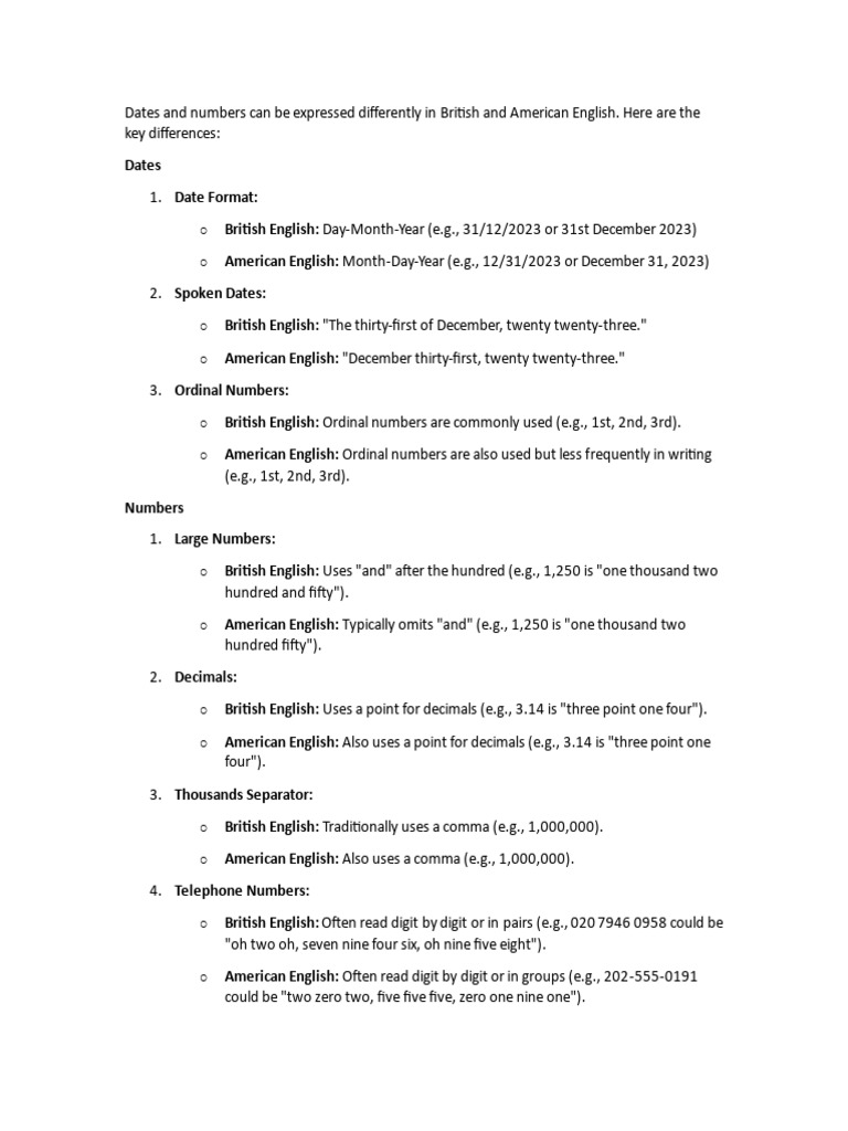 British vs American Date Formats | PDF | United States Dollar | Foreign ...