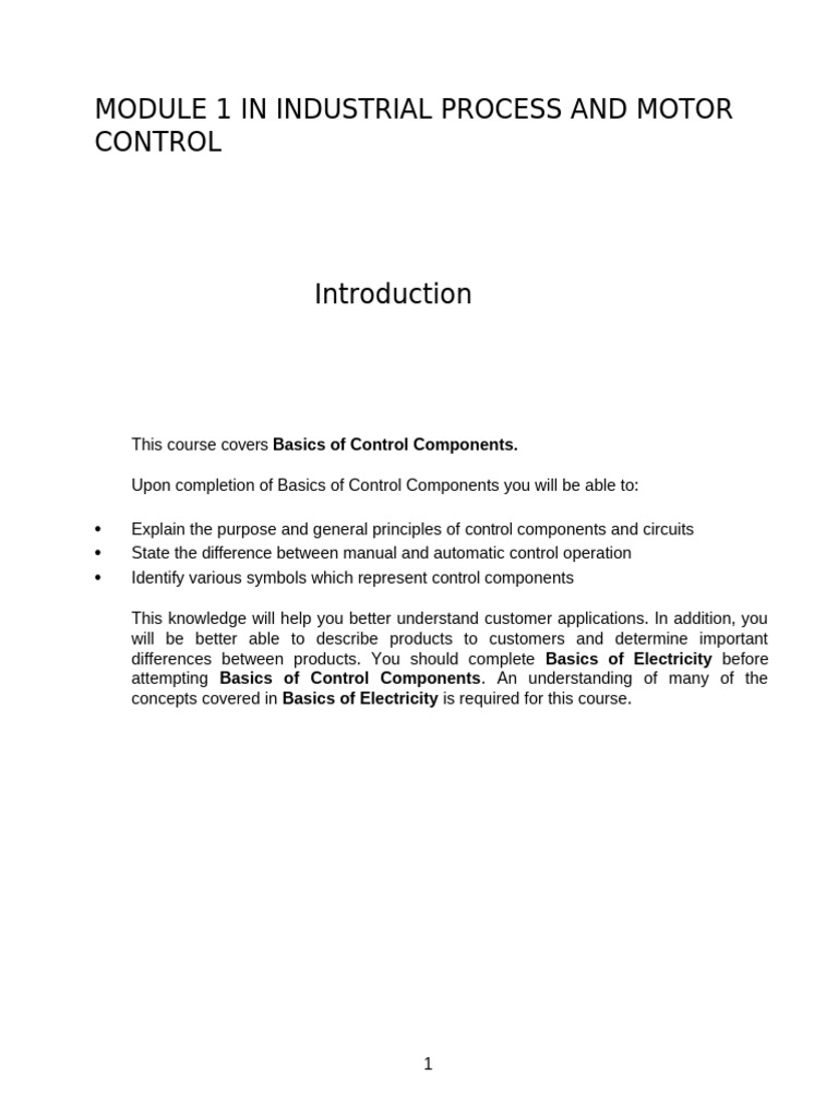Module 1 in Industrial Process and Motor Control | PDF | Relay | Switch