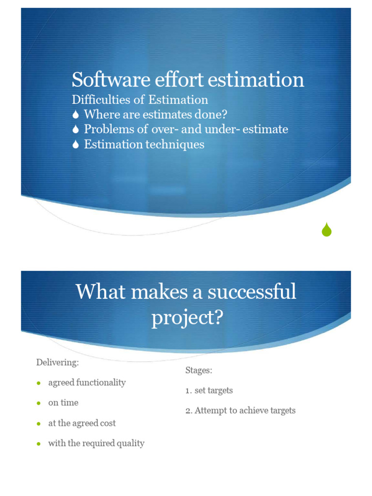 Software Effort Estimation Techniques | PDF | Computer Programming ...