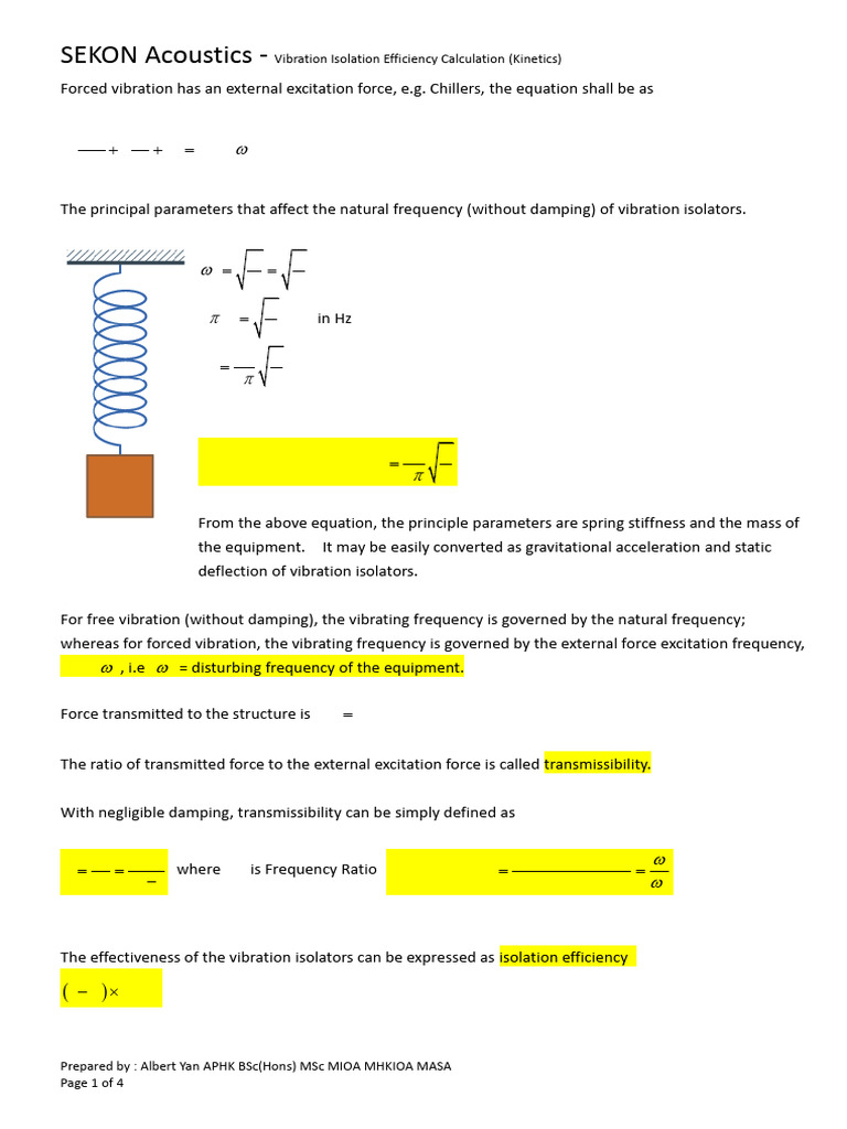 Vibration Isolation Efficiency Analysis | PDF | Frequency | Physical ...