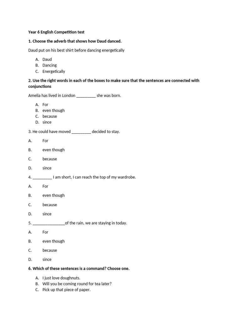 English Multiple Choices | PDF